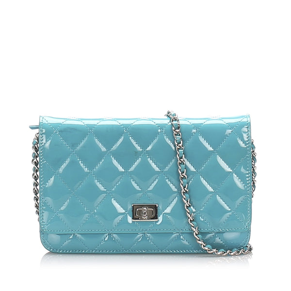 Reissue Quilted Patent Leather Wallet on Chain