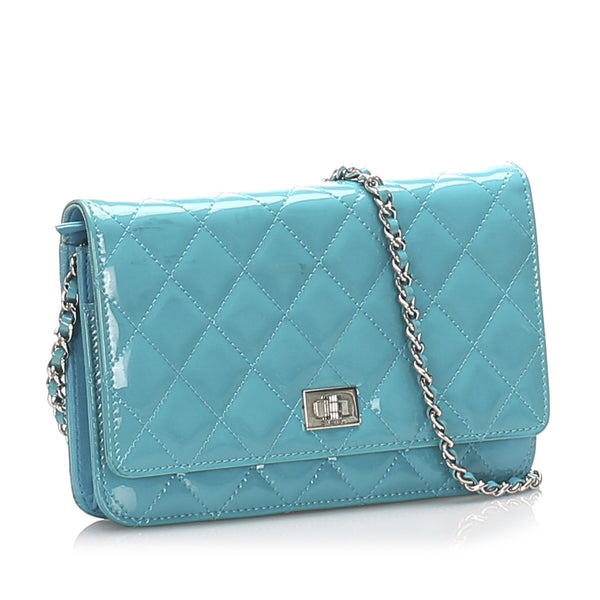 Reissue Quilted Patent Leather Wallet on Chain