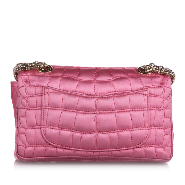 Reissue Croc Stitch Satin Double Flap Bag