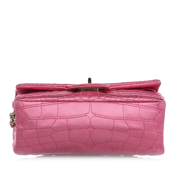 Reissue Croc Stitch Satin Double Flap Bag