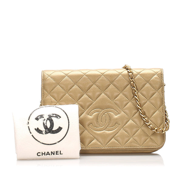 CC Timeless Lambskin Leather Wallet On Chain