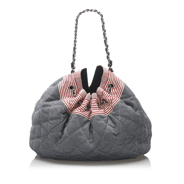 Matelasse CC Denim Cabas GM