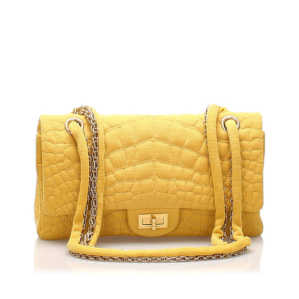 Reissue Croc Stitch Cotton Double Flap Bag
