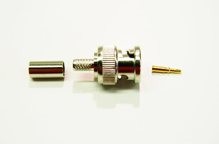Datcom Realm BNC male crimp connector for RG58 cable.