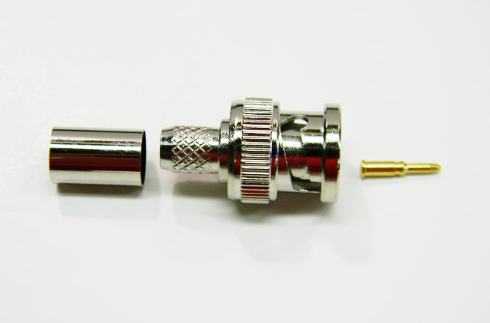 Datcom Realm BNC male crimp connector for RG6 cable .