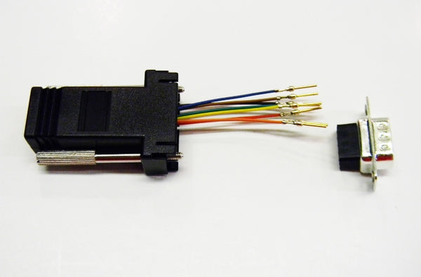 Datcom Realm DB9 male to RJ45 black modular adapter