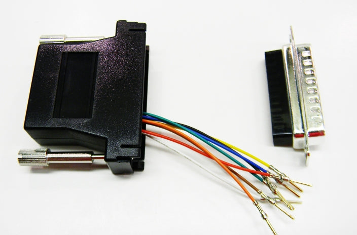 Datcom Realm DB25 male to RJ45 black modular adapter