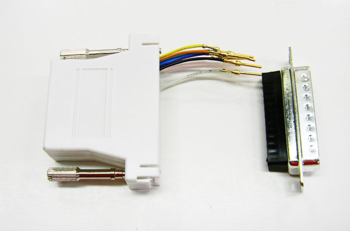 Datcom Realm DB25 male to RJ45 white modular adapter