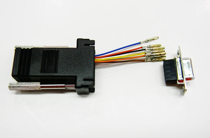 Datcom Realm DB9 female to RJ45 black modular adapter