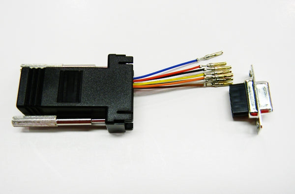 Datcom Realm DB9 female to RJ45 black modular adapter