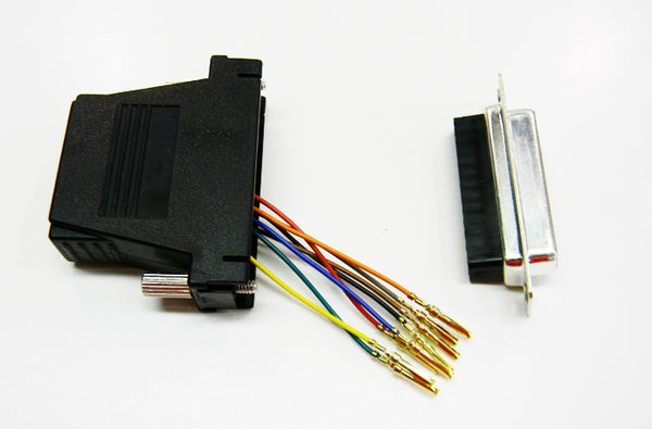 Datcom Realm DB25 female to RJ45 black modular adapter
