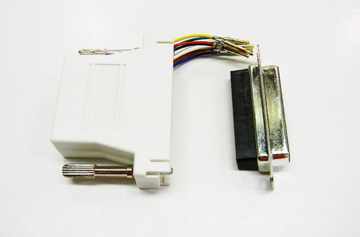 Datcom Realm DB25 female to RJ45 white modular adapter