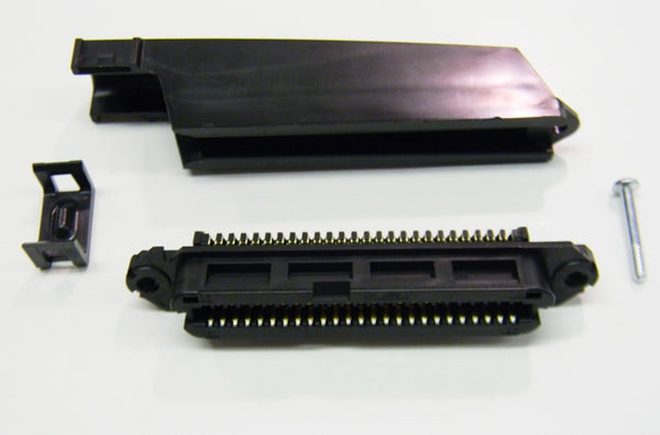 TE telco 50 female IDC connector with 90 degree cover