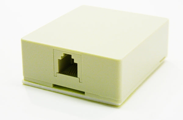 Datcom Realm RJ11 (6P4C) ivory baseboard jack