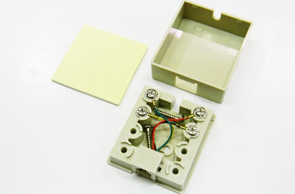 Datcom Realm RJ11 (6P4C) ivory baseboard jack