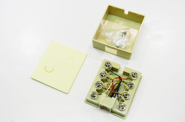 Datcom Realm RJ45 (8P8C) ivory surface baseboard jack