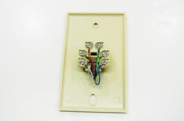 Datcom Realm RJ12 (6P6C) ivory screw terminal faceplate