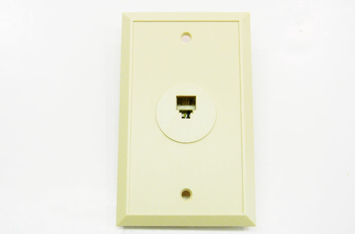 Datcom Realm RJ11 (6P4C) ivory screw terminal faceplate