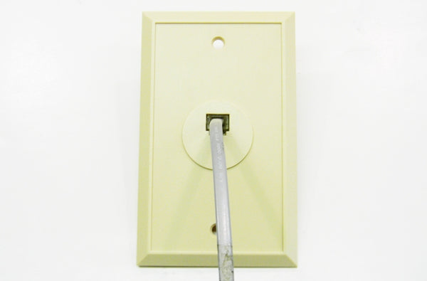 Datcom Realm RJ11 (6P4C) ivory screw terminal faceplate