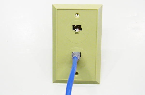 Datcom Realm RJ45 (8P8C) dual ivory screw terminal faceplate