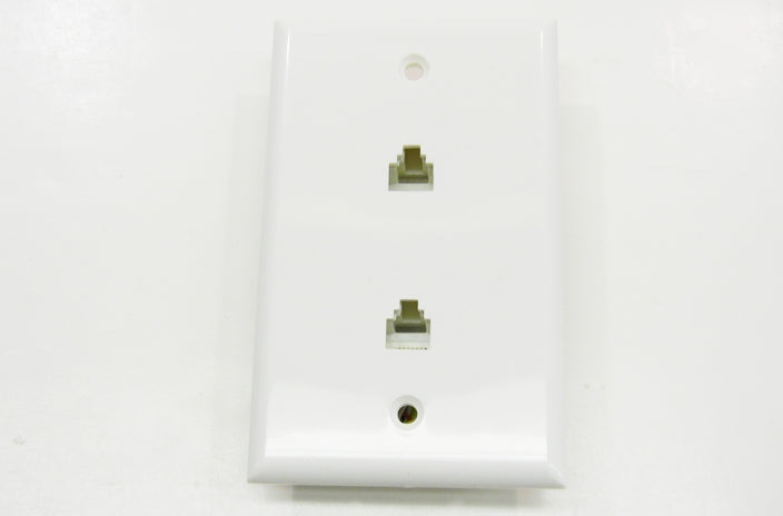 Datcom Realm R12 (6P6C) dual white screw terminal faceplate