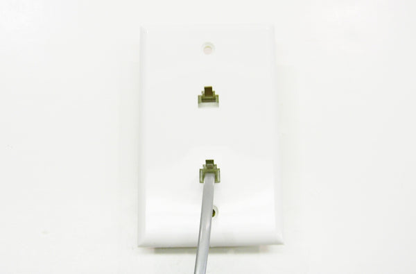 Datcom Realm R12 (6P6C) dual white screw terminal faceplate