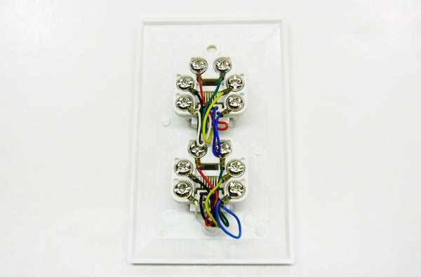 Datcom Realm R12 (6P6C) dual white screw terminal faceplate