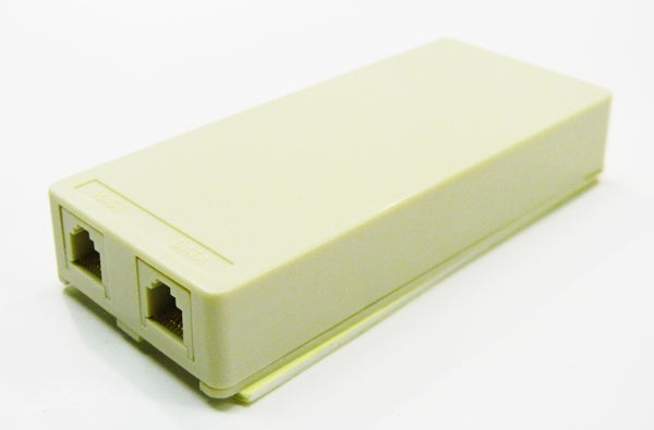 Datcom Realm RJ12 (6P6C) ivory dual surface baseboard jack