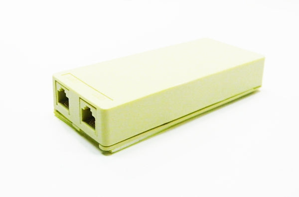 Datcom Realm RJ45 (8P8C) ivory dual surface baseboard jack