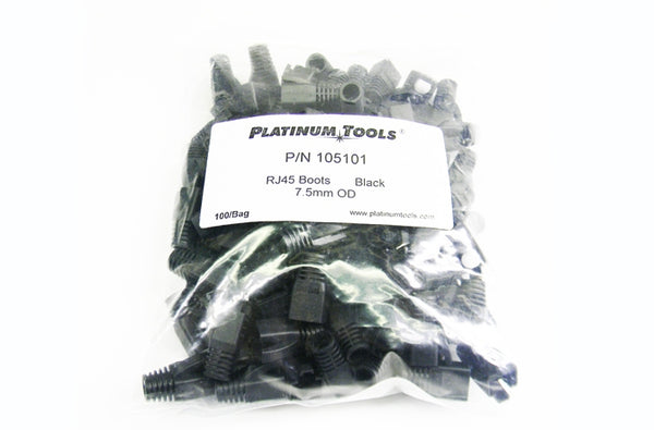 Platinum 105101 7.5mm black RJ45 strain relief boot