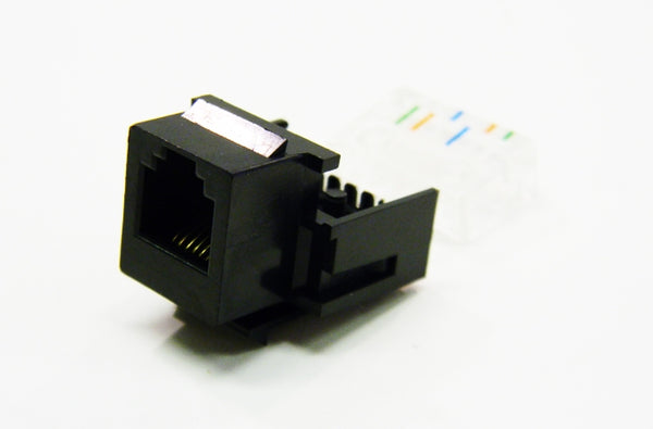Datcom Realm RJ45 voice grade black keystone jack