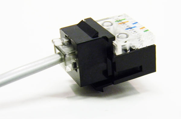 Datcom Realm RJ45 voice grade black keystone jack