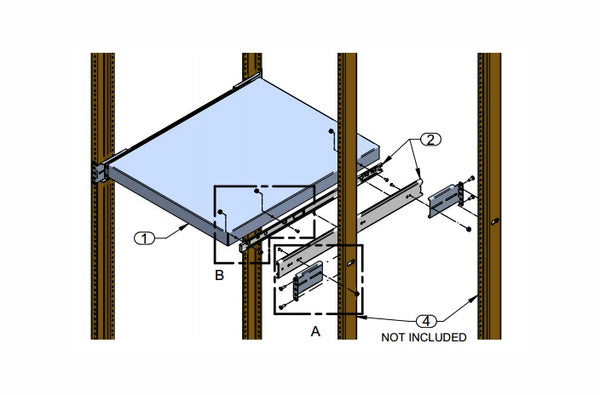 Hammond RSVS1926BK1 1U 26 inch deep vented shelf