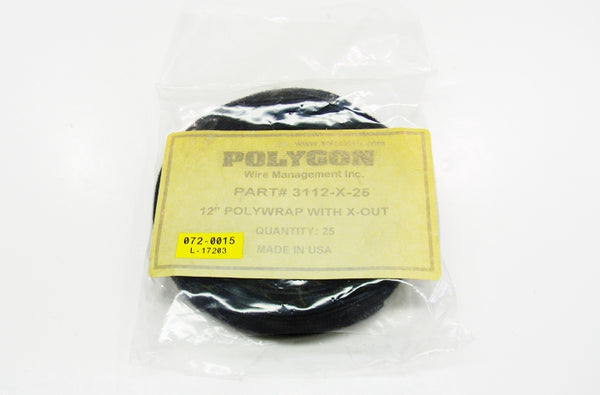 Polygon 3112-X-25 12 inch black Velcro cable tie