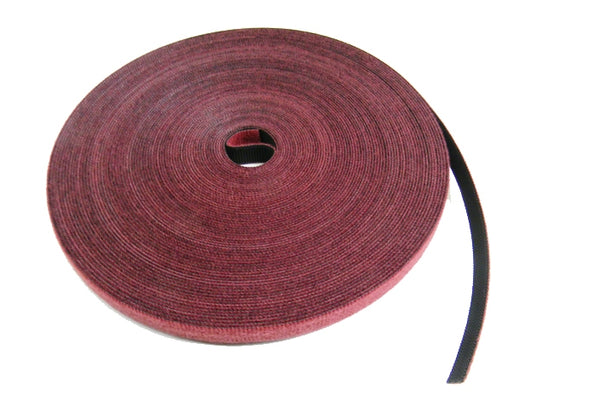 Polygon 3305-75-FR .50 inch cranberry fire rated velcro wrap x 75 feet roll