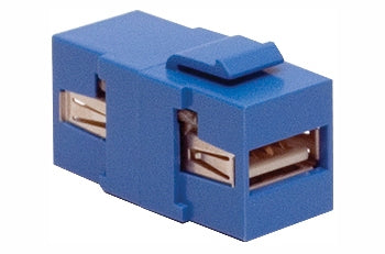 Hubbell SFUSBAAB inline keystone blue USB 2.0 coupler