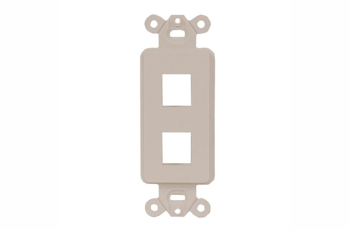 Hubbell ISF2AL 2 port keystone decorator faceplate almond