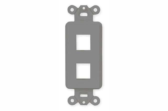 Hubbell ISF2GY 2 port keystone decorator faceplate grey