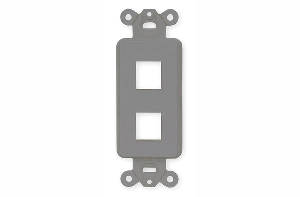 Hubbell ISF2GY 2 port keystone decorator faceplate grey