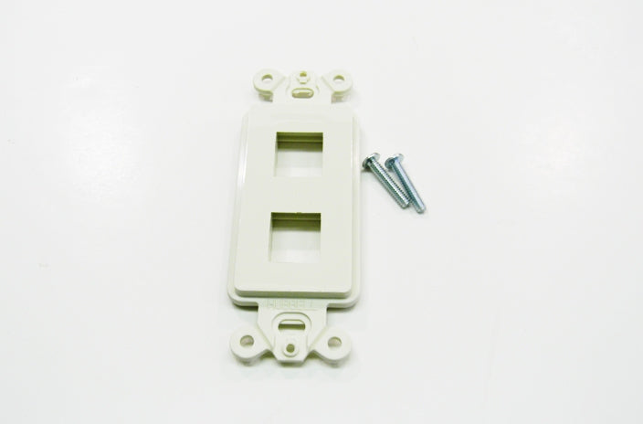 Hubbell ISF2OW 2 port keystone decorator faceplate office white
