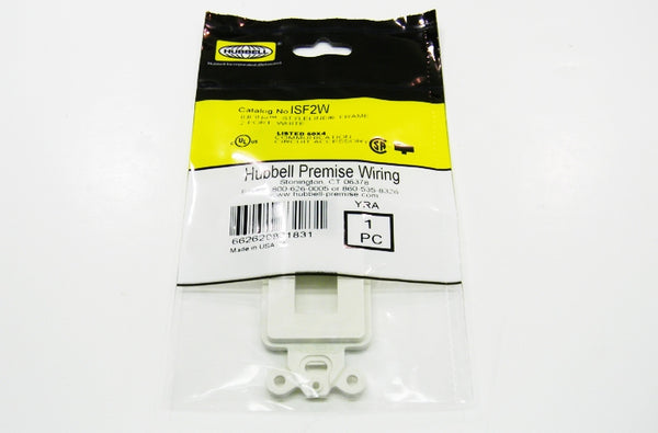 Hubbell ISF2OW 2 port keystone decorator faceplate office white