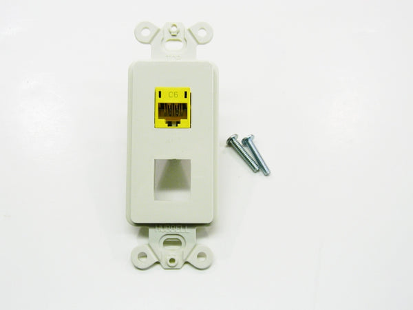 Hubbell ISF2OW 2 port keystone decorator faceplate office white