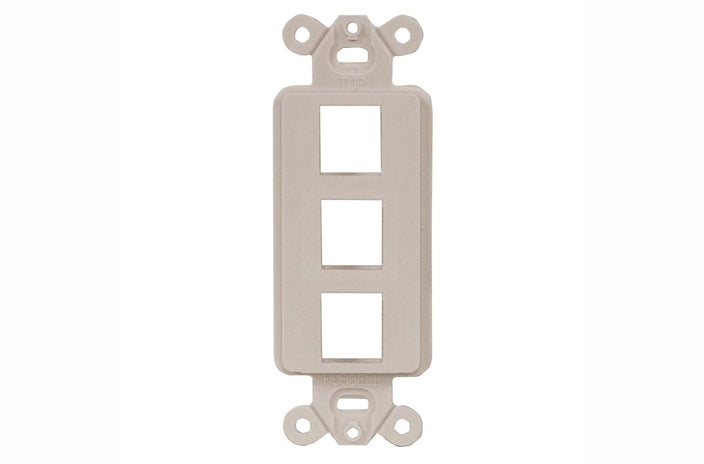 Hubbell ISF3AL 3 port keystone decorator faceplate almond