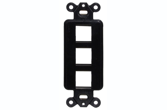 Hubbell ISF3BK 3 port keystone decorator faceplate black