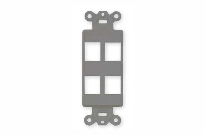 Hubbell ISF4GY 4 port keystone decorator faceplate grey