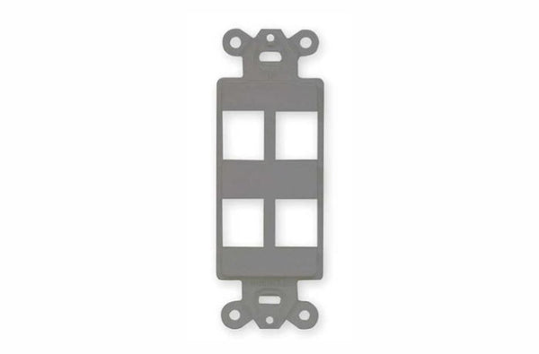 Hubbell ISF4GY 4 port keystone decorator faceplate grey