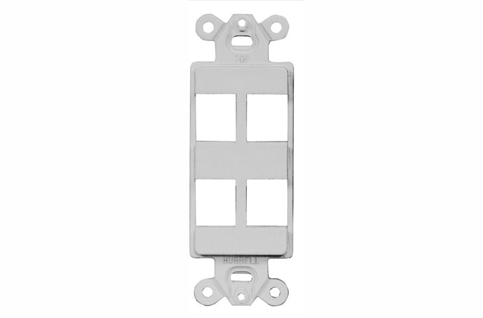 Hubbell ISF4OW 4 port keystone decorator faceplate office white
