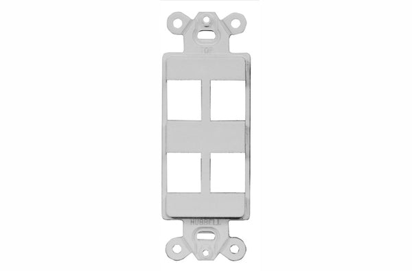 Hubbell ISF4OW 4 port keystone decorator faceplate office white