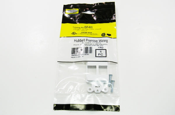 Hubbell ISF4W 4 port keystone decorator faceplate white