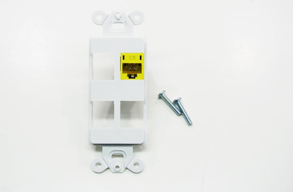 Hubbell ISF4W 4 port keystone decorator faceplate white